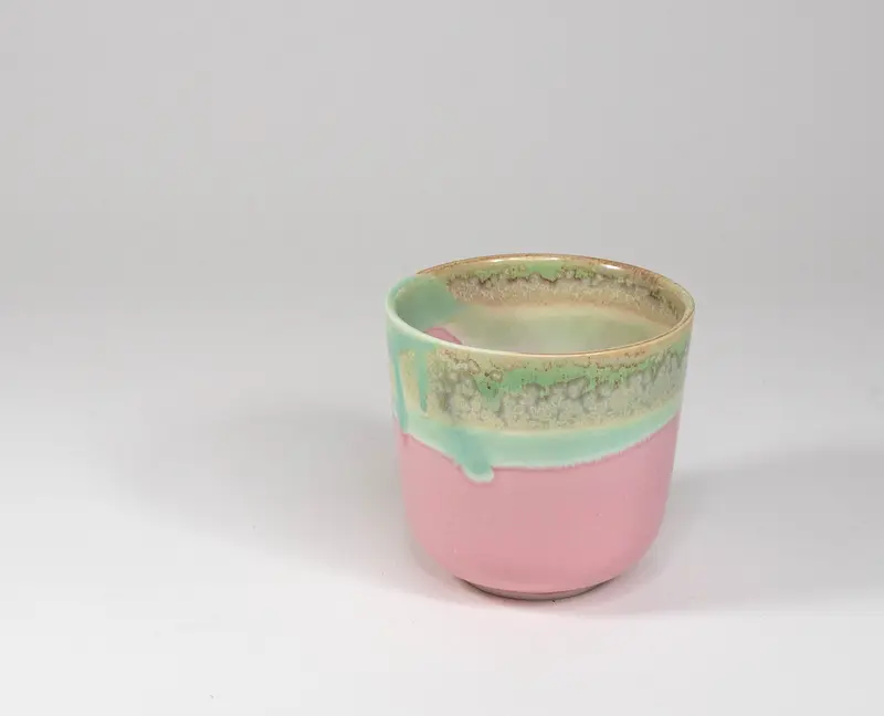 Pahar duo glaze roz-verde