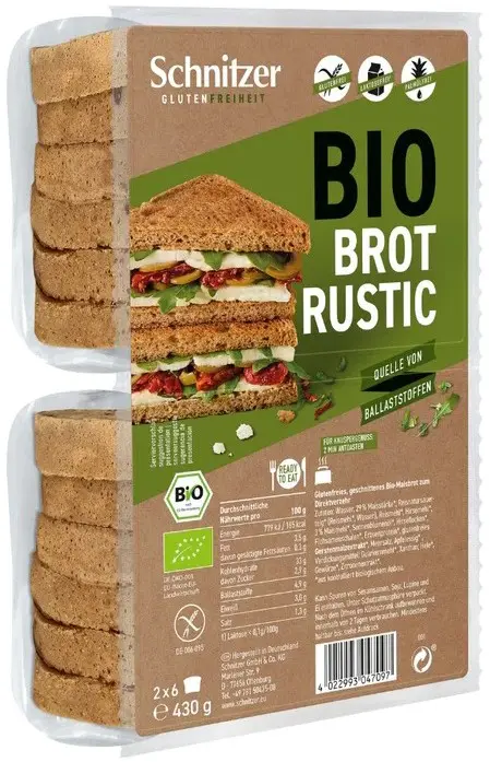Paine bio neagra de toast, fara gluten, 430g Schnitzer Glutenfree