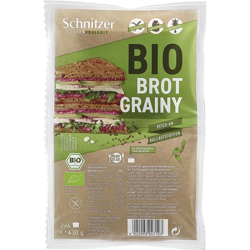 Paine toast cu seminte fara gluten, 430g