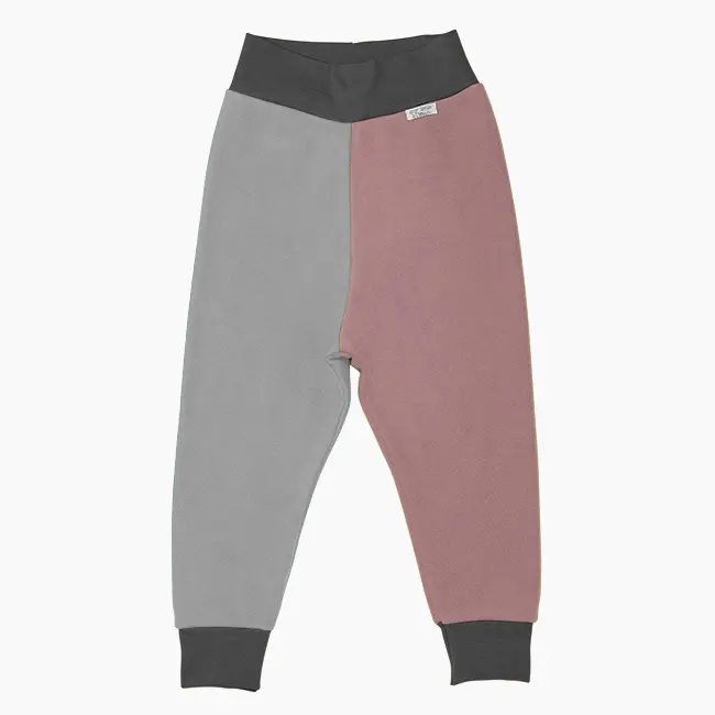 Pantaloni duo fleece - Gri/Roz