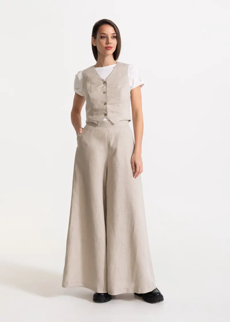 Pantaloni "Palazzo" 100% In - Bej