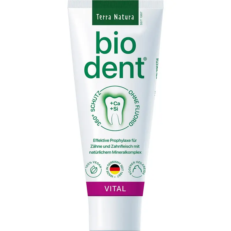Pasta de dinti Biodent vital cu menta, 75ml | Terra Natura