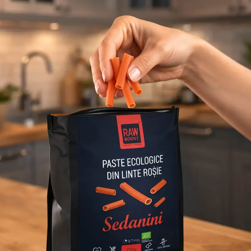 Paste ECO Sedanini din Linte Roșie, Fără Gluten, 250g | Rawboost