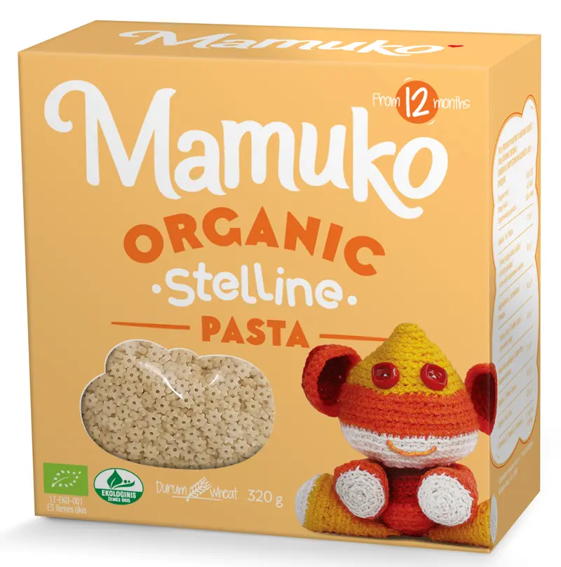 PASTE IN FORMA DE STELUTE PENTRU COPII DIN GRAU DUR BIO 12+ LUNI 320G