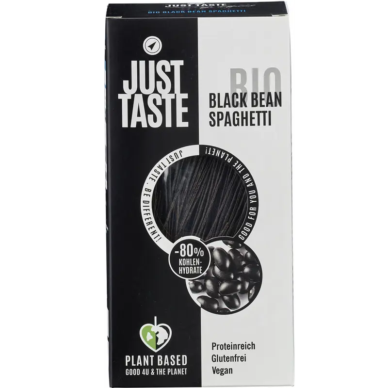 Paste Proteice Bio Spaghetti din Fasole Neagra Just Taste 250 g