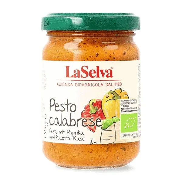 Pesto calabrese din ardei dulce bio, 135g LaSelva