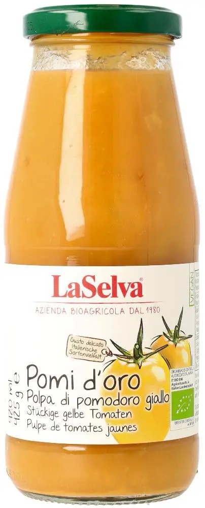Piure bio de rosii galbene, 425g LaSelva