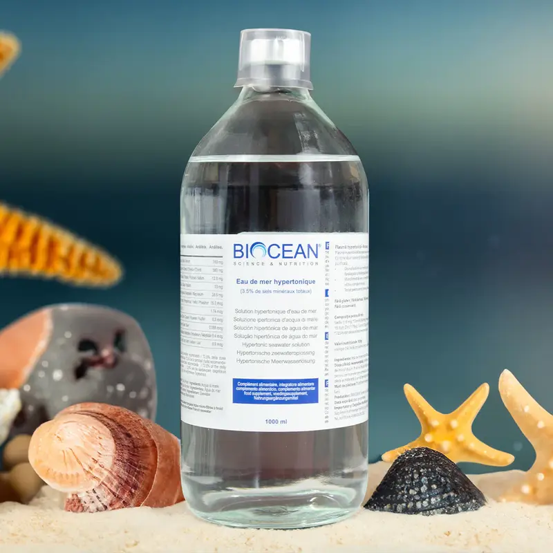 Plasma Marină Hypertonică (conform protocolului Quinton) - Energie, Hidratare și Nutriție Celulară, 1000 ml | Biocean