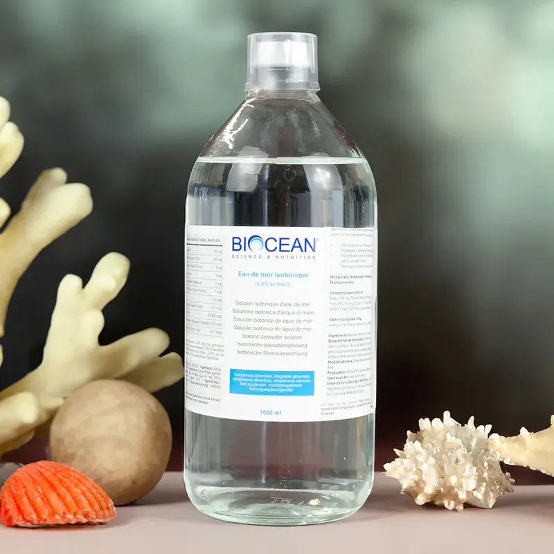 Plasmă Marină Izotonică (conform protocolului Quinton) - Energie, Hidratare și Nutriție Celulară, 1000 ml | Biocean
