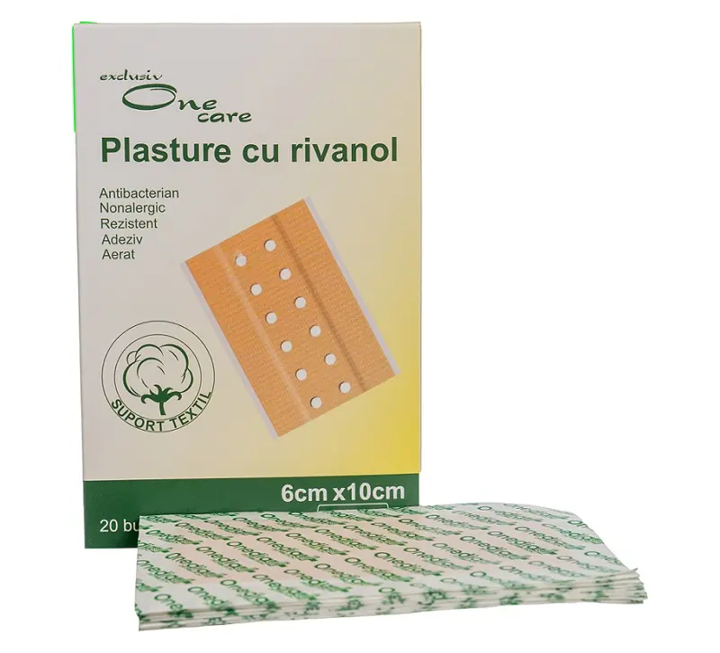 Plasture cu rivanol 6cm x 10cm 20 buc – Onedia