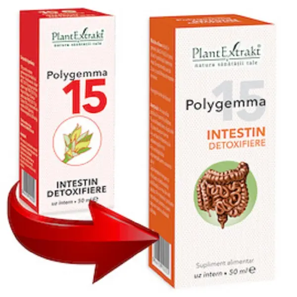 Polygemma 15 Intestin detoxifiere 50 ml – Plantextrakt