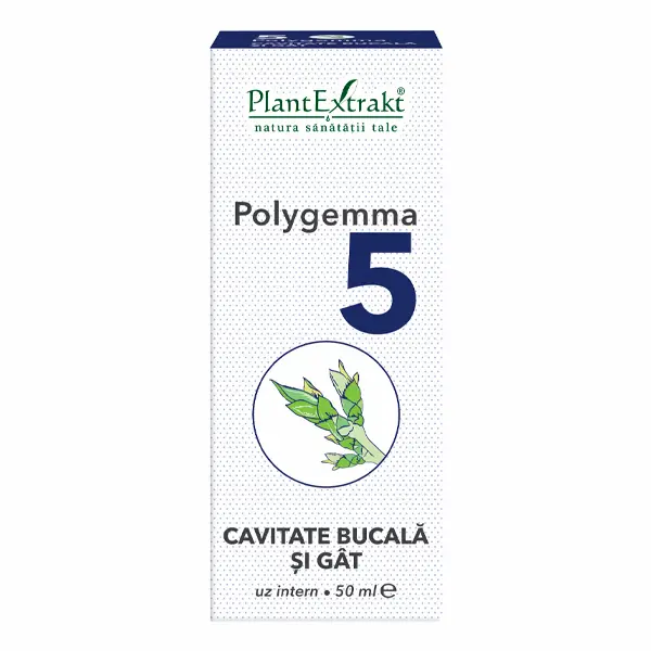 Polygemma 5 cavitate bucala si gat 50ml PlantExtrakt