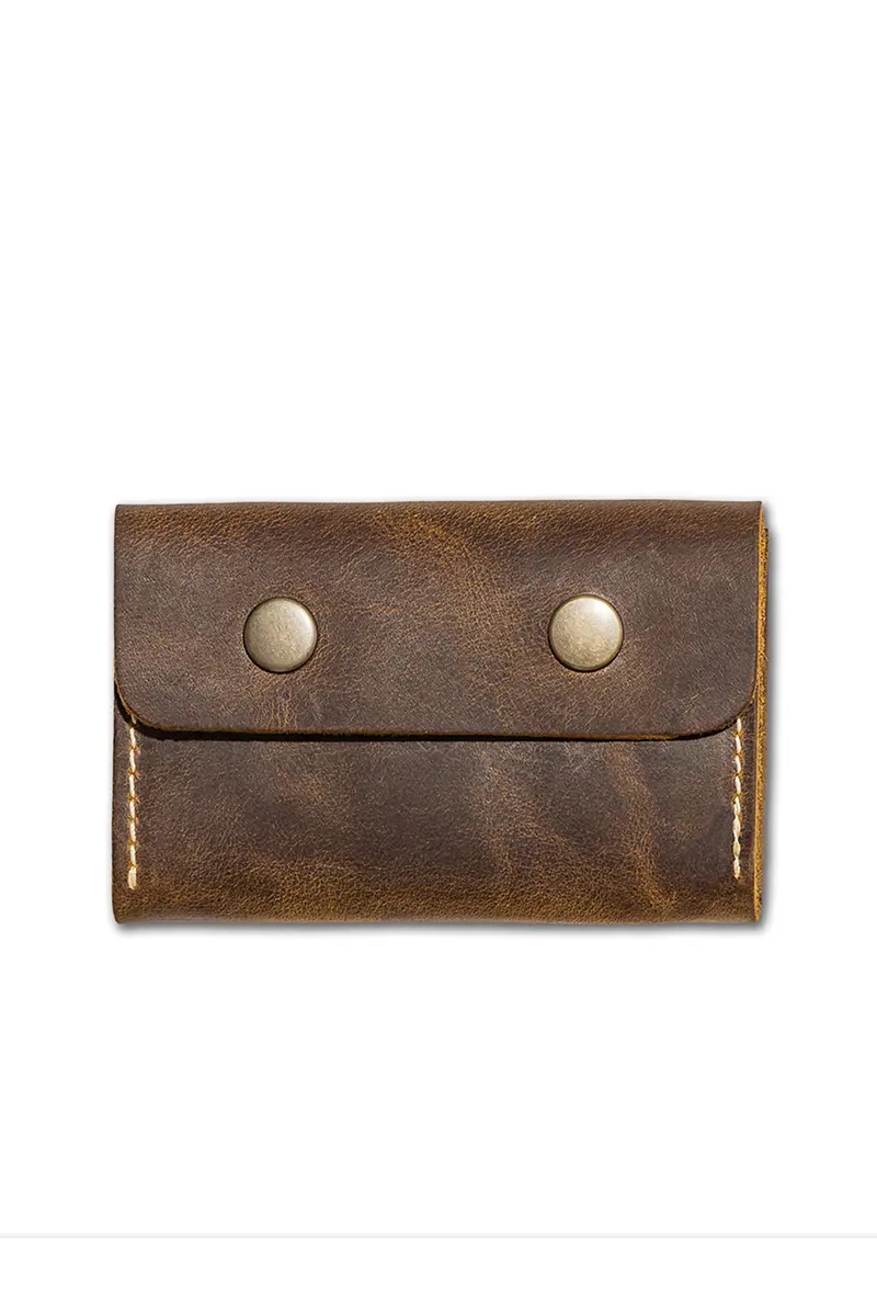 Portcard din piele naturala URBAN BAG Click – Maro Inchis