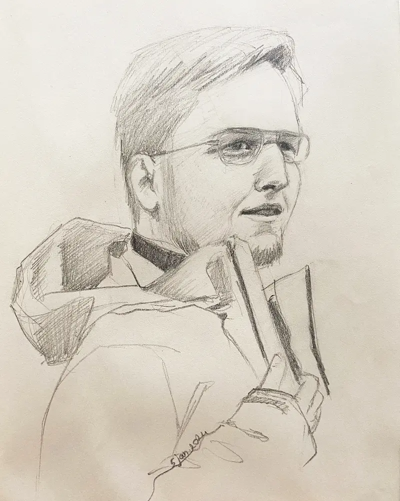 Portret în creion
