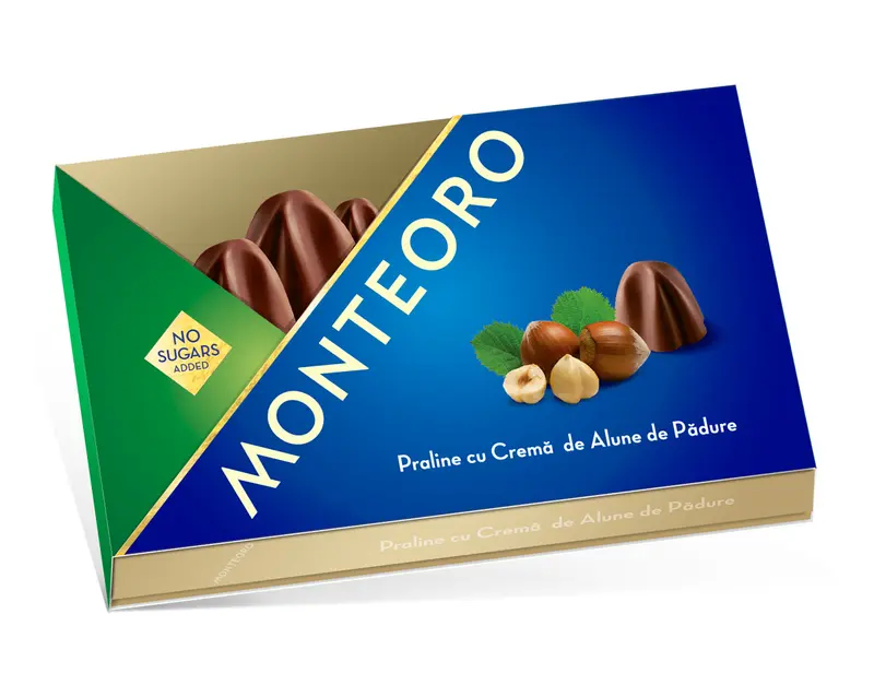 Praline ciocolată lapte, alune Monteoro 120 g – Sly Nutritia