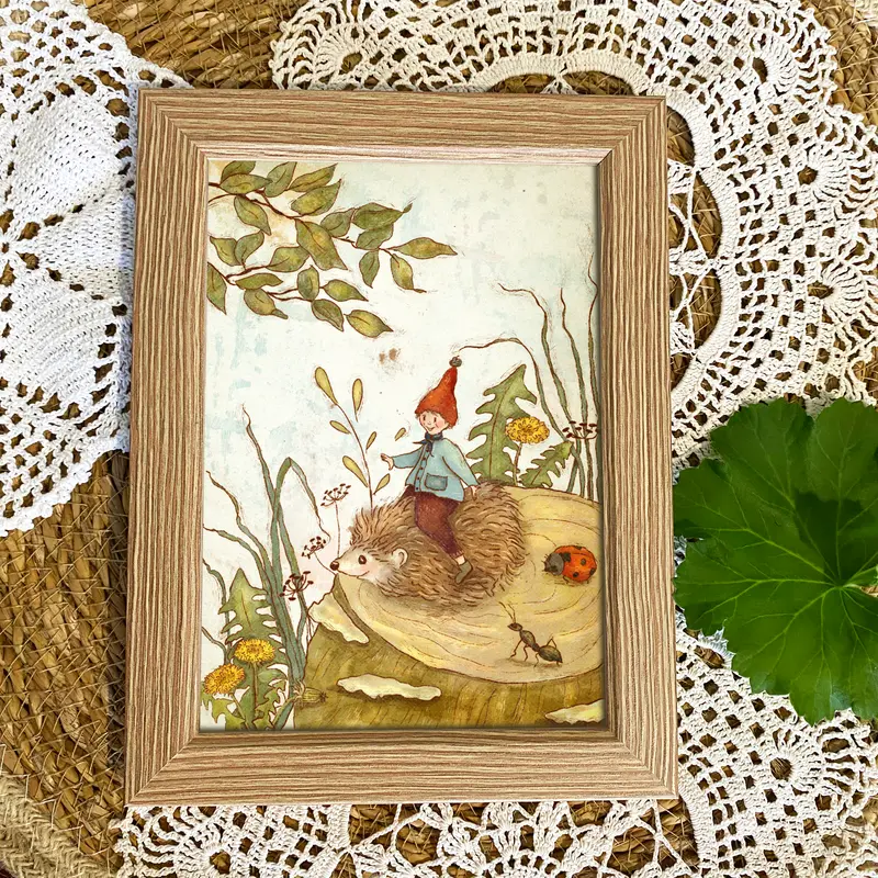 Print de arta A4 "The gnom and the hedgehog""