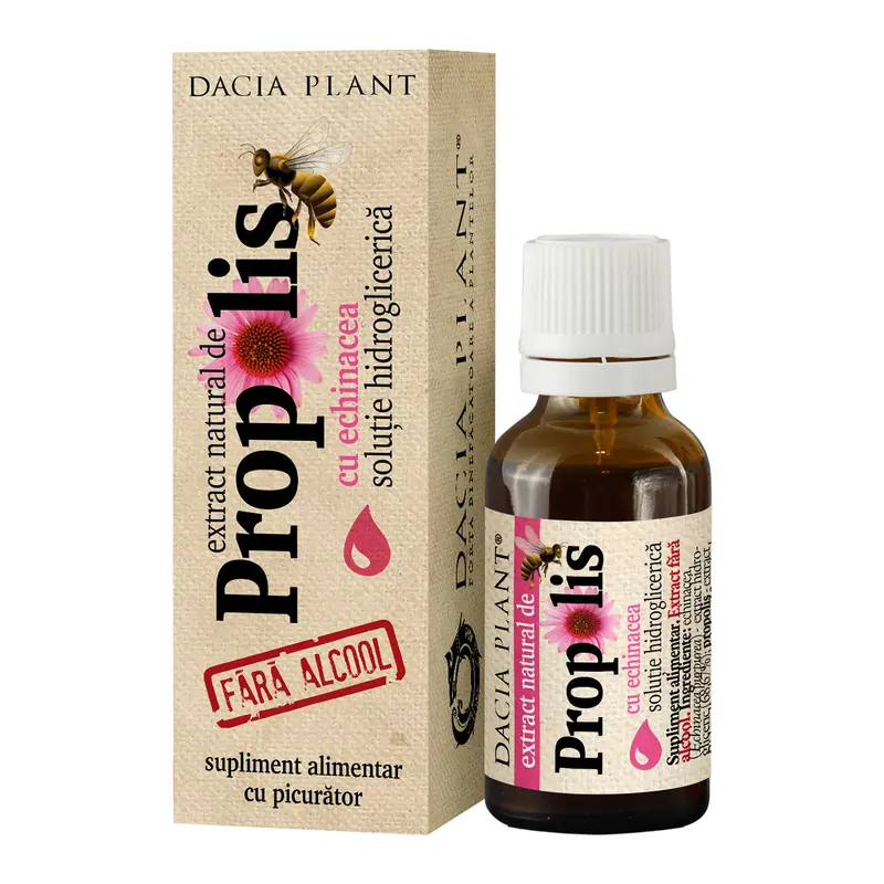 Propolis cu echinacea fără alcool picurător 20 ml – Dacia Plant