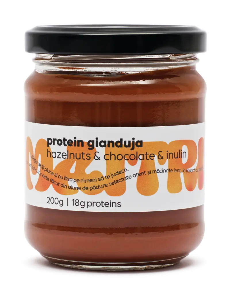 Protein Gianduja — Cremă de alune de pădure și ciocolata – 18 g proteină
