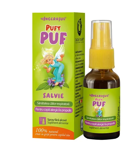 PufyPuf spray cu salvie fără alcool 20 ml – Dacia Plant