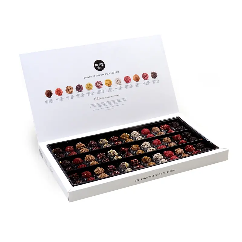Pure Chocolate cutie cu 72 de trufe de ciocolată asortate 600g
