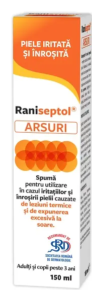 Raniseptol Arsuri spumă 150 ml – Zdrovit - Pentru toată familia