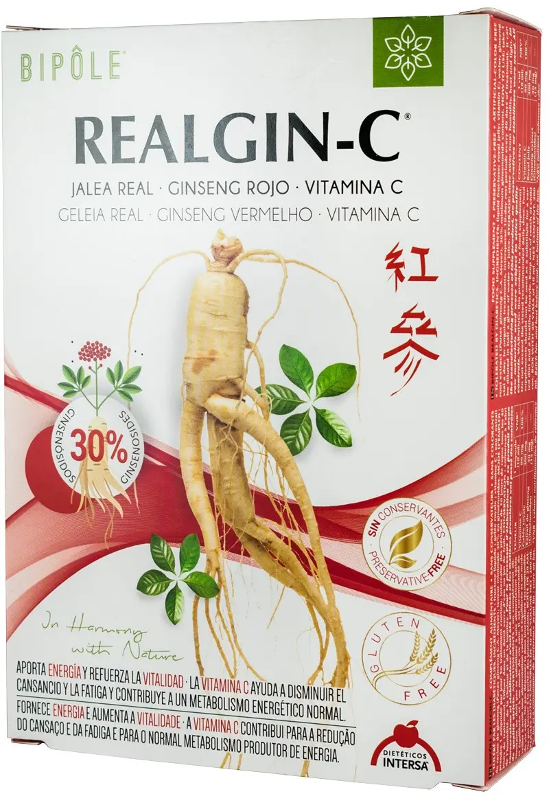 Realgin-C Laptisor de matca, ginseng rosu si vitamina C, 200ml 20 fiole a 10ml Bipole