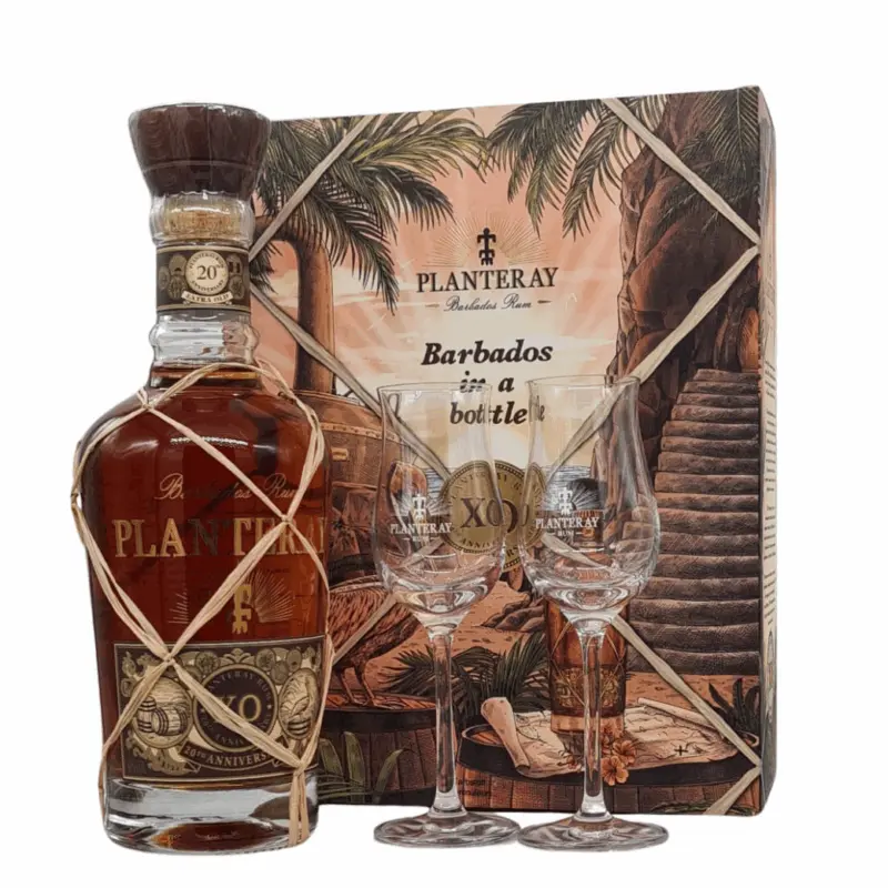 Rom Planteray XO 20th Anniversary 0.7L, cutie cadou cu 2 pahare