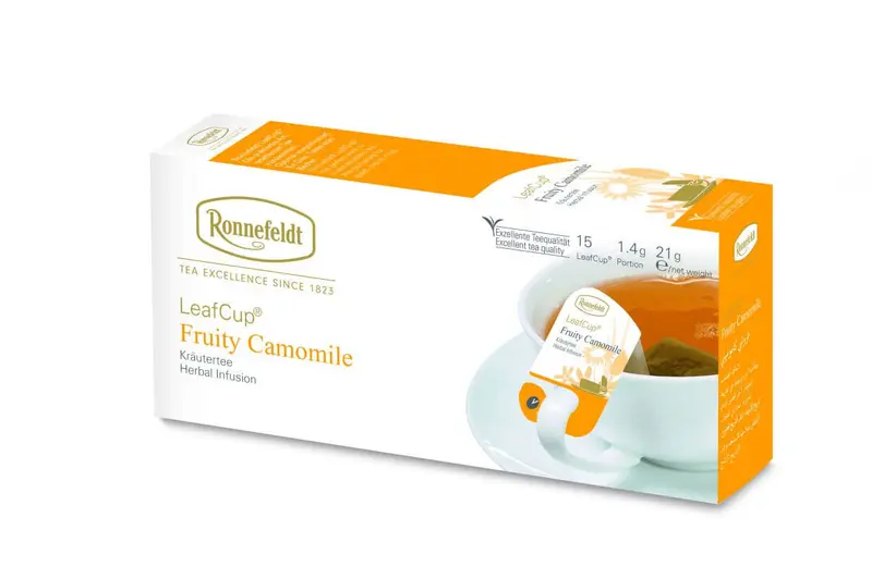 Ronnefeldt Leafcup Fruity Camomile – Infuzie de plante, 15 plicuri
