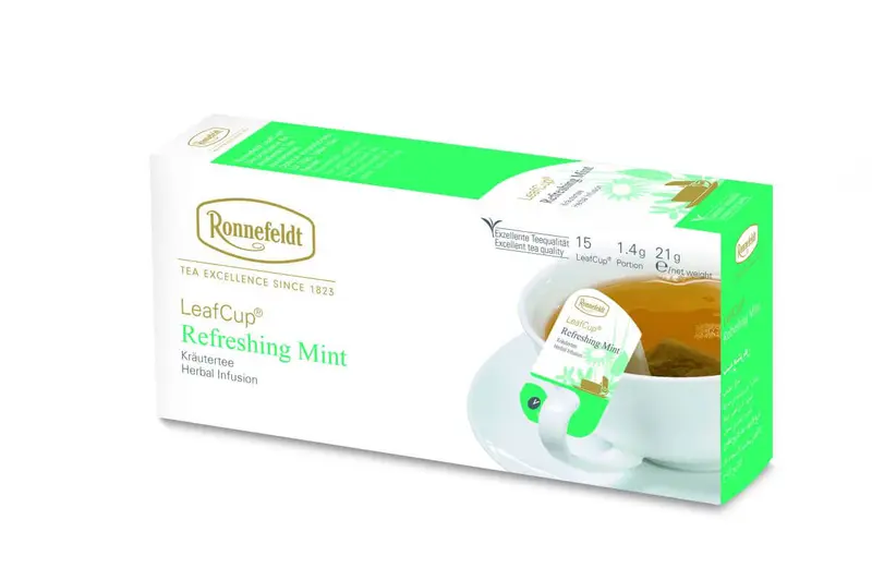 Ronnefeldt Leafcup Refreshing Mint – Infuzie de plante, 15 plicuri