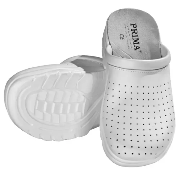 Saboți din piele, albi, mărimea 37 1 pereche – Vetro Design