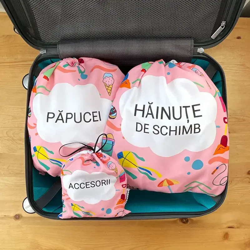 Săculeți călătorie pentru copii "Pink" (Tip 1)