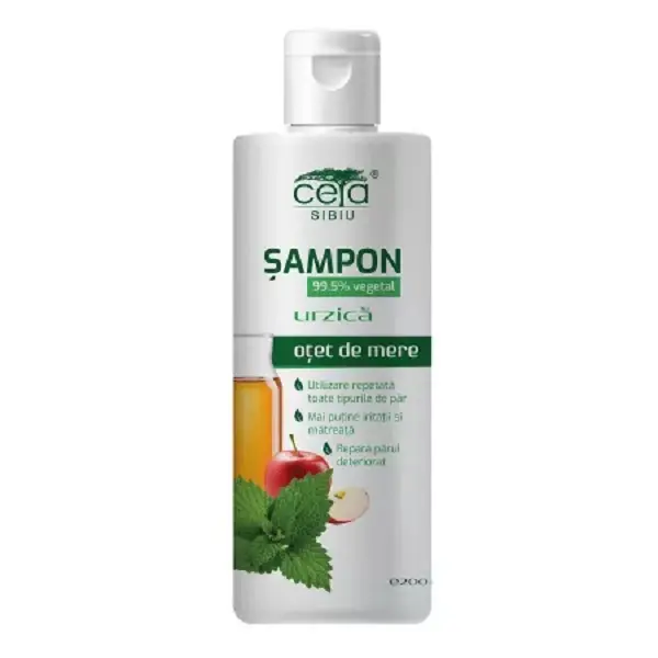 Șampon cu urzică și oțet de mere 200 ml – Ceta - Spumă bogată