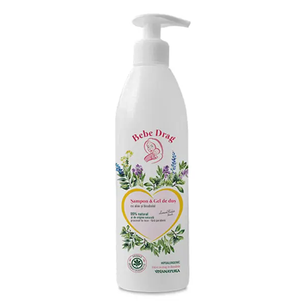 Sampon & Gel de Dus "Bebe Drag" cu Aloe si Bisabolol 500ml Viva Natura