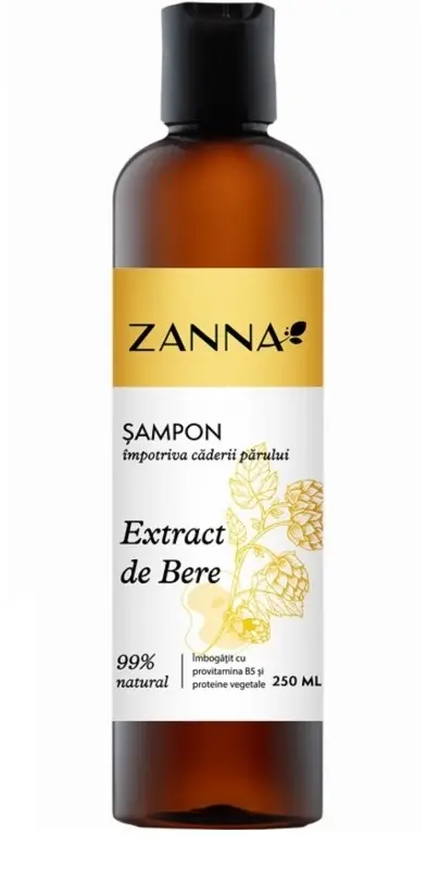 Șampon împotriva căderii părului cu bere 250 ml – Zanna