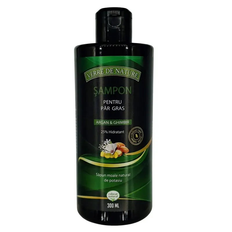 Șampon păr gras cu argan, ghimbir 300 ml – Manicos