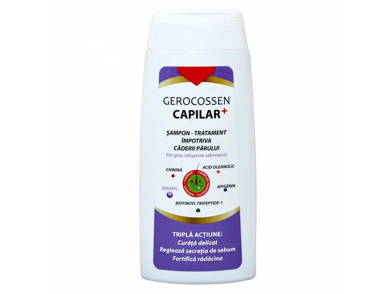 Șampon păr gras Sebaryl, Procapil, chinină 275 ml – Gerocossen