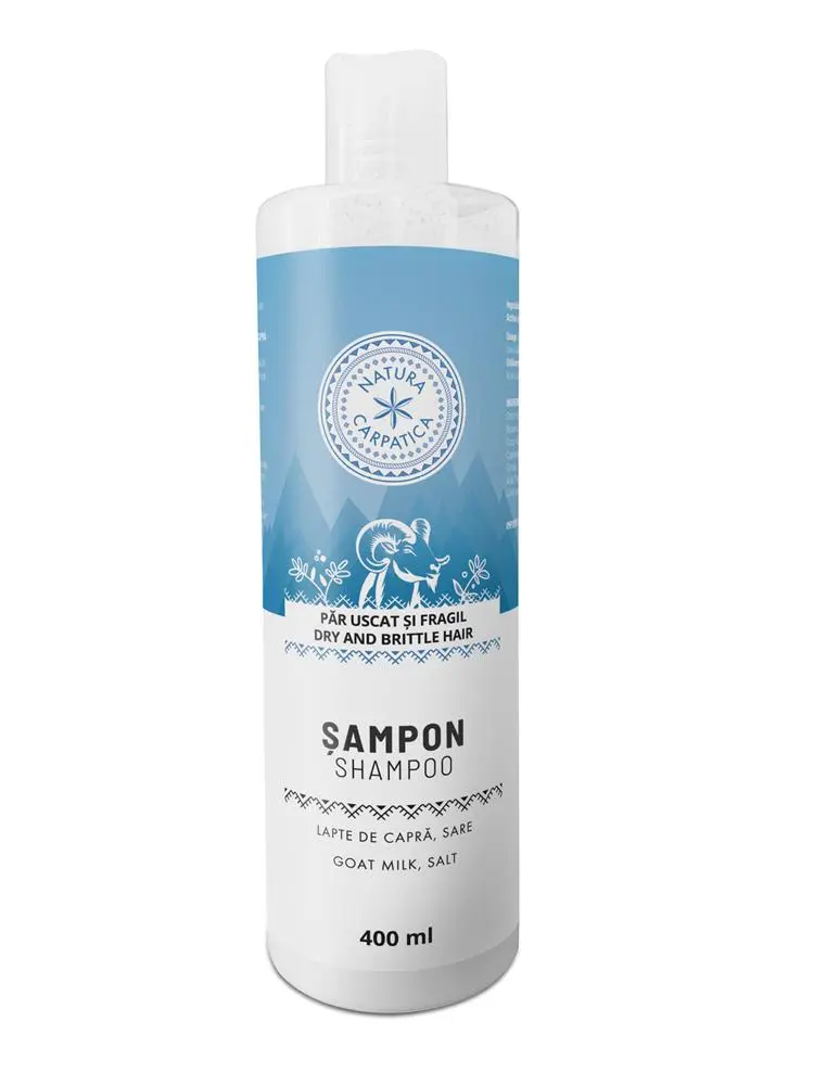Sampon pentru par uscat si fragil cu lapte de capra 400ml Natura Carpatica