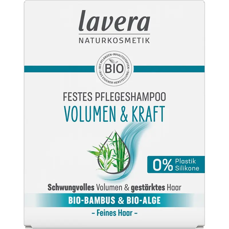 Sampon solid pentru volum si par puternic cu bambus bio si alge bio, 50g