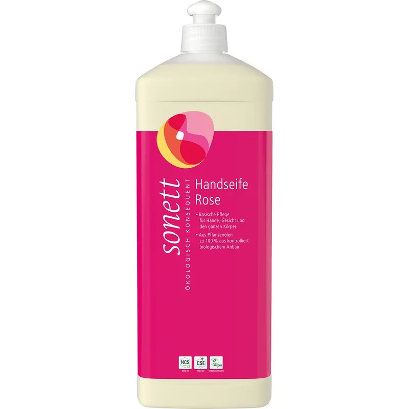Sapun lichid cu trandafir bio pentru maini si corp, 1L | Sonett