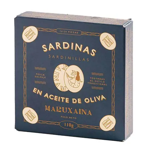 Sardine mici prăjite în ulei de măsline Maruxaina 110g
