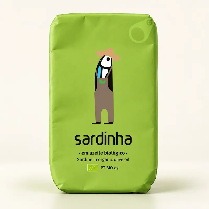 Sardine portugheze în ulei de măsline BIO, 120 g | Sardinha