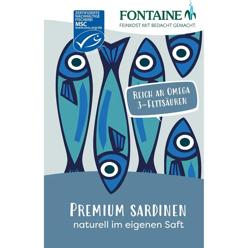 Sardine premium naturale in suc propriu, 120g | Fontaine