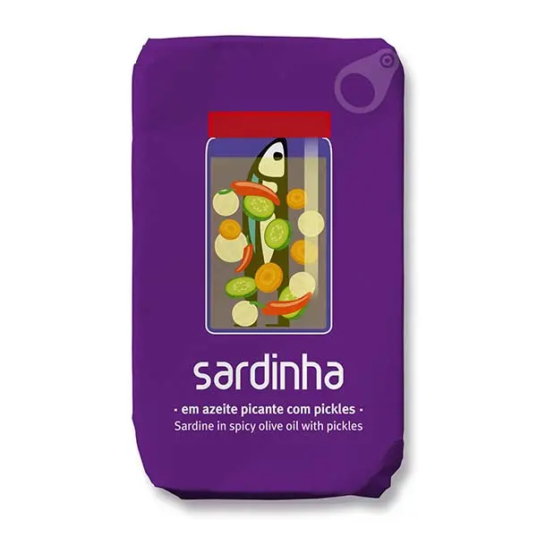 Sardinha sardine în ulei de măsline picant cu murături 120g