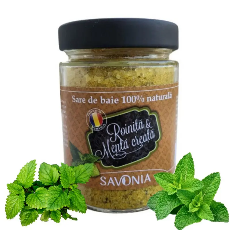 Sare de baie cu roinita si menta creata 350g Savonia
