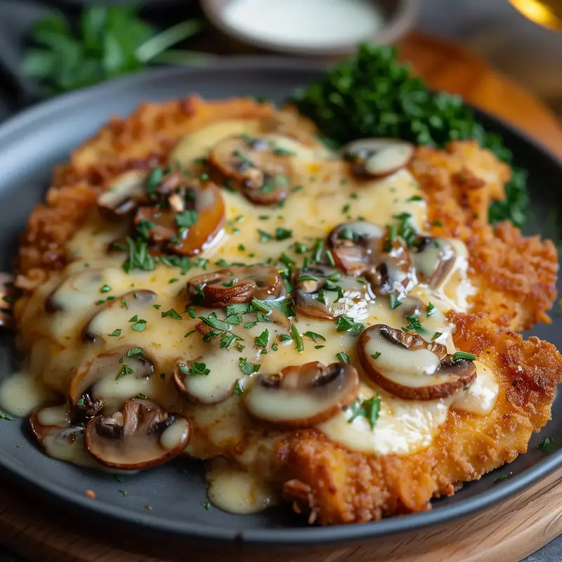 Schnitzel Crocant cu Ciuperci