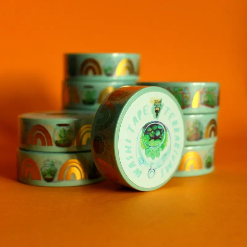 Scoci cu foita aurie Washi Tape Terrariums