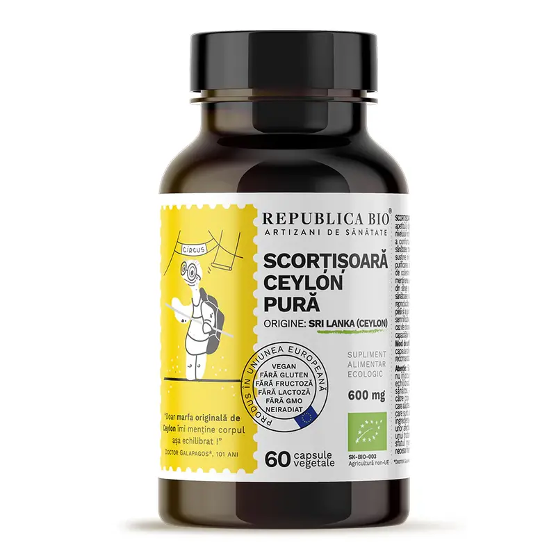 Scortisoara Ceylon pura ecologica, 60 capsule | Republica BIO