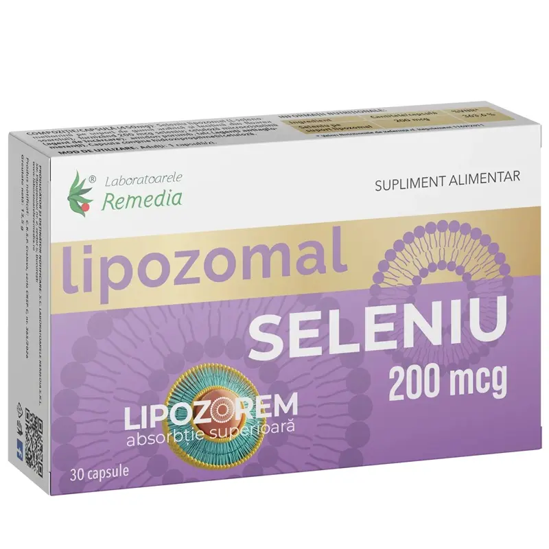 Seleniu Lipozomal 200 mcg 30 capsule vegetale – Remedia