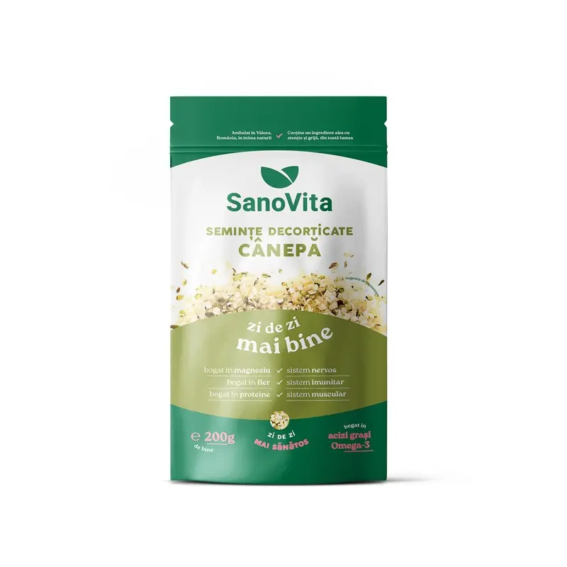 Semințe de cânepă decorticate 200 g – Sano Vita