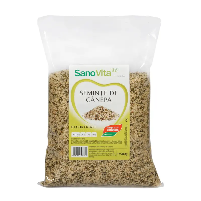 Semințe de cânepă decorticate 500 g – Sano Vita